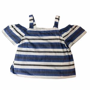 Lucky Brand Plus Size Cold Shoulder Nautical Top